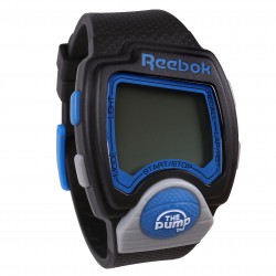 Czarno-niebieski, cyfrowy zegarek na gumowej branzolecie Reebok