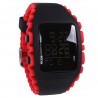 Czarno-czerwony, męski zegarek na silikonowym pasku Reebok
