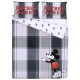 Schwarz-graue zweiteilige Bettwäsche aus Baumwolle 200x200 Mickey Maus Disney
