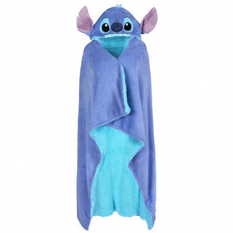 Disney Stitch Sherpa Fleece Warm Blue Throw Wrapper Bathrobe