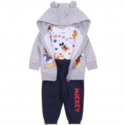 Disney Mickey Mouse Newborn Baby Navy Grey Set Sweatsuit