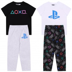 2x Biało-czarna, chłopięca piżama Playstation, OEKO-TEX