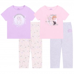 2x Disney Frozen Elsa Anna Girl Child Purple Grey Pyjamas