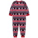 Pyjama une pièce de couleurs bleue marine et rouge