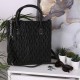 Black, Quilted Faux Leather Bag For Ladies