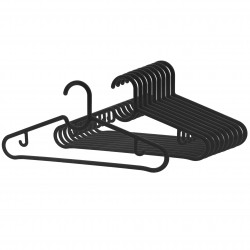 SPRUTTIG 10x Black Clothing Hanger Rack