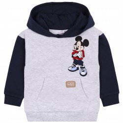 Szaro-granatowa, chłopięca bluza z kapturem Myszka Mickey DISNEY