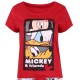 Czerwono-biała piżama damska na krótki rękaw Myszka Mickey DISNEY