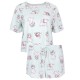 Kortärmad mintfärgad pyjamas för kvinnor Cat Marie DISNEY