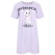 Helles lilafarbenes Nachthemd für Damen Aristocats Katze Marie atmungsaktive Baumwolle bequem kurze Ärmel