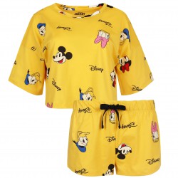 Żółta, krótka piżama damska Myszka Mickey DISNEY