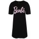 Barbie Damska koszula nocna, czarna, bawełniana, krótki rękaw