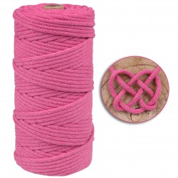 Sznurek bawełniany do makramy różowy 5mm