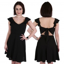 ASOS Czarna sukienka mini, wiązana na plecach