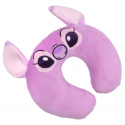 Andzia i Stitch Disney Poduszka podróżna rogal z uszami różowa , miękka 32x32 cm