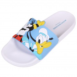 Mickey Maus Disney Badelatschen Hausschuhe aus Gummi für Damen, blau, weiß