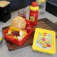 Czerwono-żółty zestaw lunch box/śniadaniówka i bidon 390ml LEGO Girl
