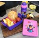 Ensemble  - Lunch Set - dans des couleurs rose et violette avec le motif de Friends LEGO