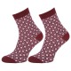 3x Women Long Brown Red Socks