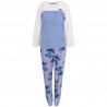 DISNEY Stitch Piżama damska ciepła, polarowa, długie spodnie, niebieska