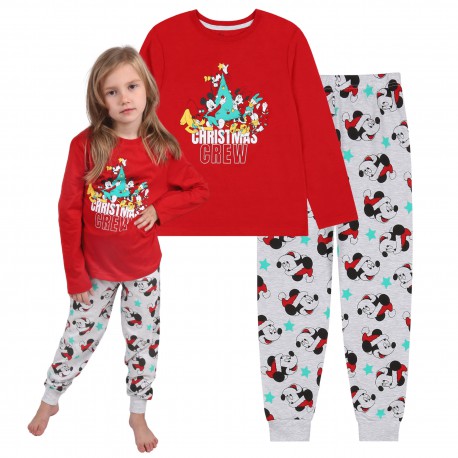 Myszka Mickey i Przyjaciele Disney Świąteczna piżama dziecięca, czerwono-szara, OEKO-TEX