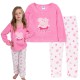 Peppa Pig, Dívčí fleecové pyžamo růžové a bílé OEKO-TEX