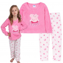 Świnka Peppa Polarowa piżama dziewczęca, różowo-biała