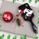 Topolino Mickey Spazzolla per capelli nera,motivo natalizio, piato, grande, plastica