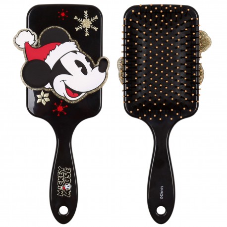 Mickey Maus Schwarze Haarbürste, Weihnachtsbürste, flach, groß, aus Plastik