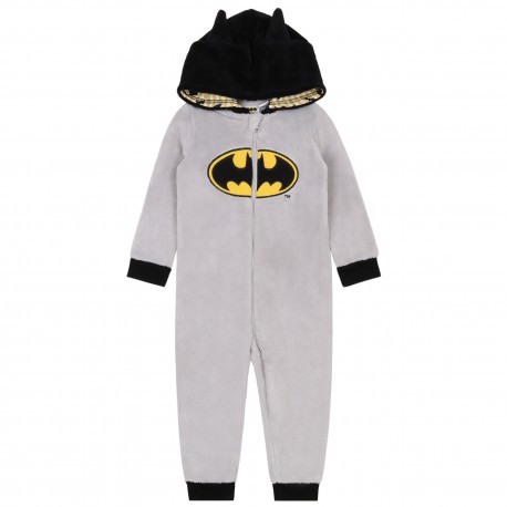 Batman Jednodílné kojenecké pyžamo se zipem a kapucí