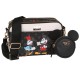 Disney Myszka Mickey i Minnie Torebka + saszetka, czarna, na regulowanym pasku 24x15x8cm