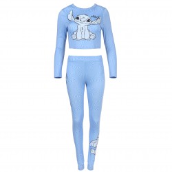 Stitch Disney Damska piżama damska, niebieska, piżama na długi rękaw