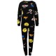 Looney Melodies Dámské černé pyžamo, pyžamo s dlouhým rukávem, dvoudílné, teplé, příjemné