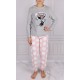 Myszka Minnie Disney Polarowa piżama damska, szaro-różowa, groszki, ciepła piżama