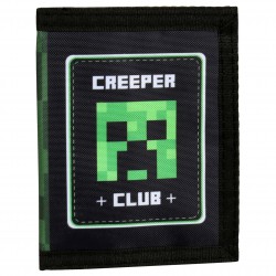Minecraft Creeper Czarny, chłopięcy portfel zapinany na rzep
