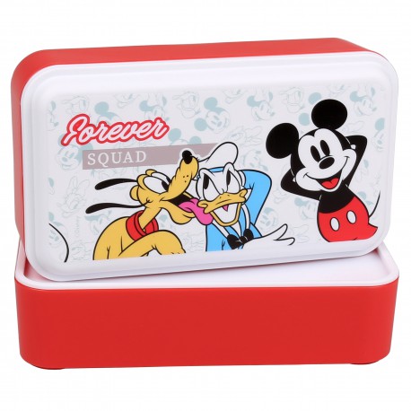 Myszka Mickey Disney 2x biało-czerwony pojemnik na żywność, śniadaniówka 10x10x18,5 cm