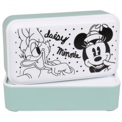 Myszka Minnie i Daisy Disney 2x Miętowy pojemnik na jedzenie, śniadaniówka 18,5x5x5 cm