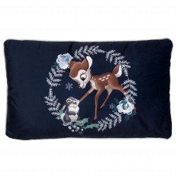 Bambi Disney Granatowa poduszka, prostokątna, welurowa, 50x30 cm, OEKO-TEX