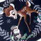 Bambi Disney Granatowa poduszka, prostokątna, welurowa, 50x30 cm, OEKO-TEX