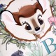 Bambi Disney Kwadratowa poduszka z pomponikami, miętowo-kremowa 45x45 cm