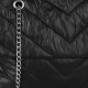 Czarna, pikowana torebka listonoszka na ramię, srebrny łańcuszek 30,5x 8x21 cm