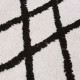 Alfombrilla de baño a cuadros crema y negros, algodón 60x40 cm