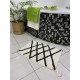 Tappetino a scacchi per bagno, cotone, colore crema-nero 60x40 cm
