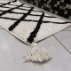 Badezimmerteppich aus karierter Baumwolle in Creme und Schwarz 60x40 cm