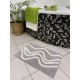 Szaro-biały dywanik łazienkowy, bawełniany, mały 60x40 cm