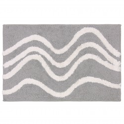 Szaro-biały dywanik łazienkowy, bawełniany, mały 60x40 cm