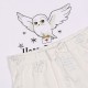 Harry Potter Biało-beżowa letnia piżama dziewczęca, krótki rękaw, falbanki
