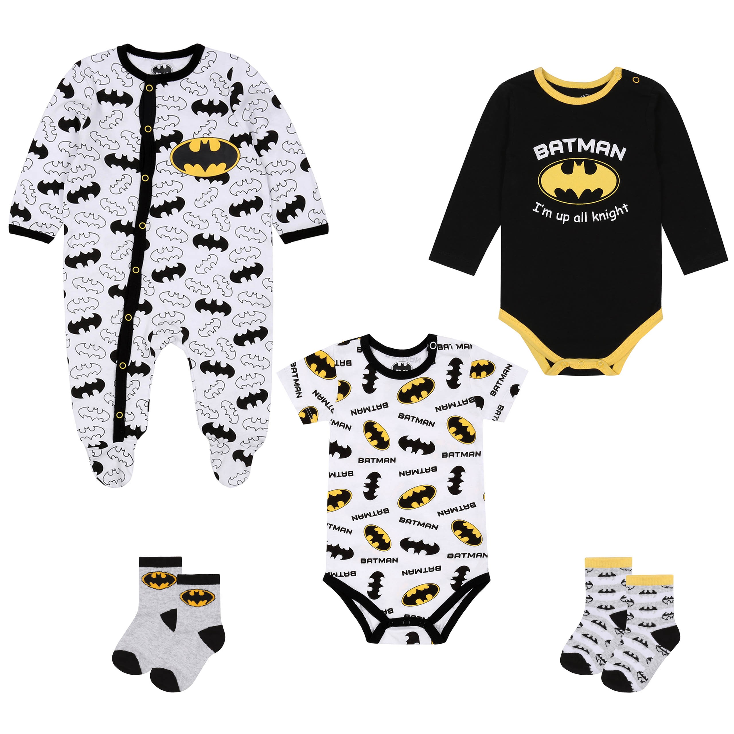 Batman Komplet niemowlęcy dla chłopca body, pajacyk + skarpetki GRATIS -  Sarcia