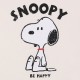 Snoopy Ecru letnia piżama damska na krótki rękaw, falbanki