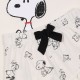 Snoopy Fistaszki Ecru letnia piżama damska na krótki rękaw, bawełniana, falbanki